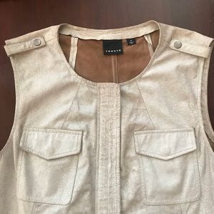 White Distressed Leather Vest